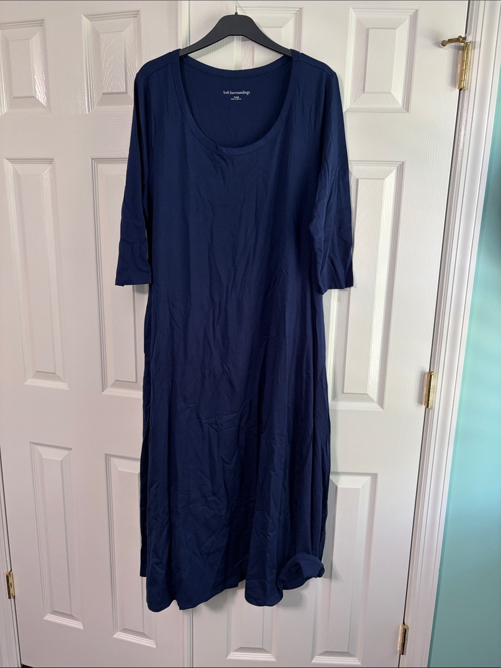 NWOT Soft Surroundings Navy Scoop Neck Maxi Dress